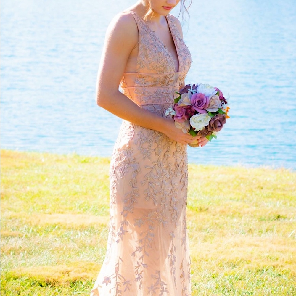 Sherri Hill Peach Formal Dress